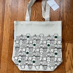 VTG Siren Latte Starbucks Coffee Print Canvas Tote Bag New with Tag Collectible